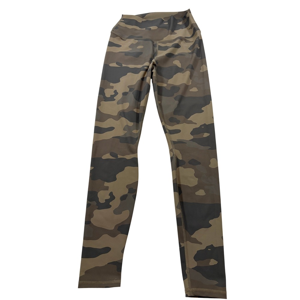Alo Yoga Vapor High-Waist Leggings Camouflage Olive Brown Size L RN87370